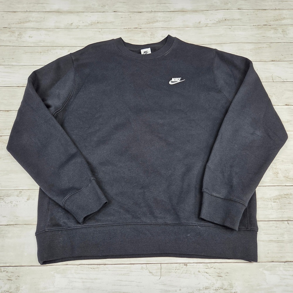 Nike Sportswear Club Fleece Crewneck Sweatshirt Black Mens L BV2662 010